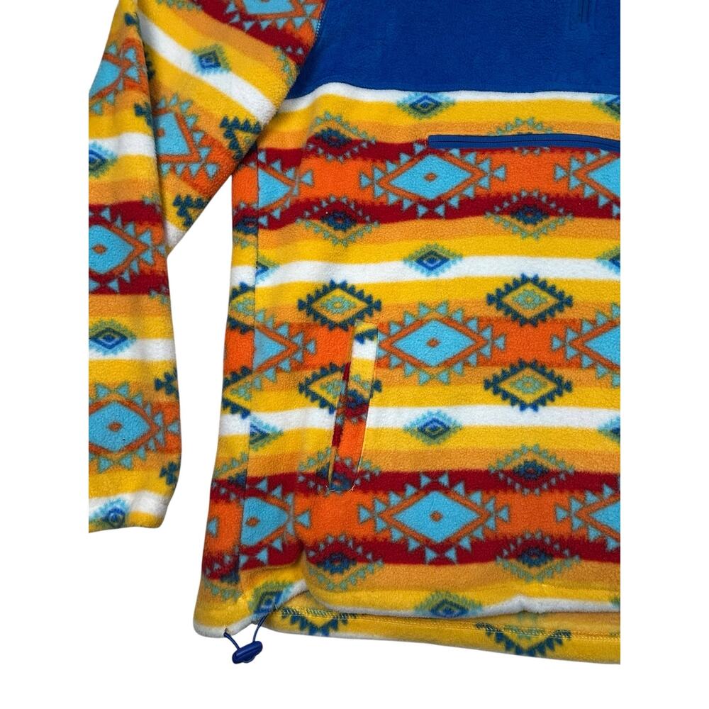 Massive Outdoor XL Aztec Southwestern Fleece Hooded Pullover Blue Multicolor - Picture 8 of 11